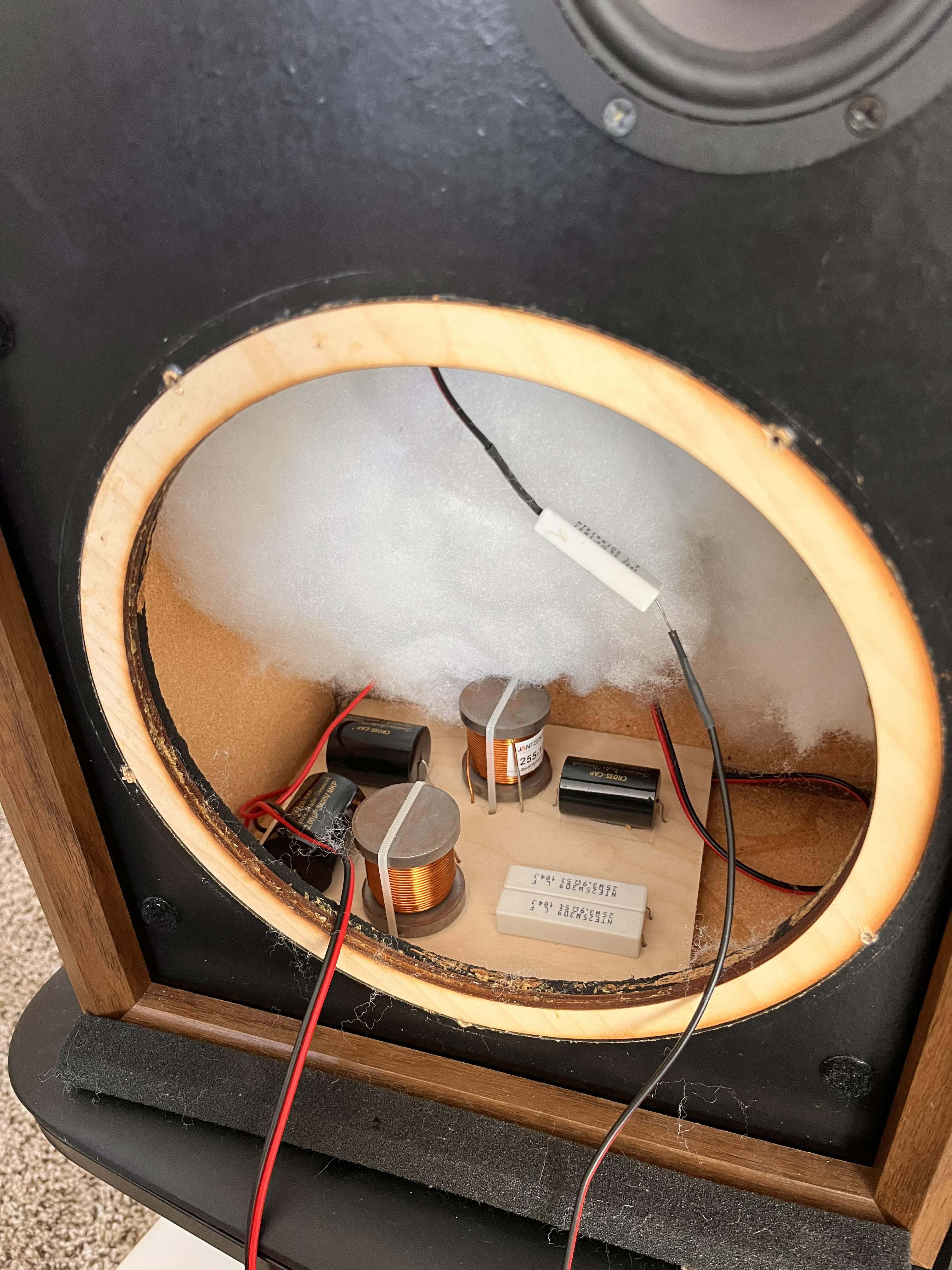 Laser cut filler ring (lighter color) fits perfectly into the black front baffle
